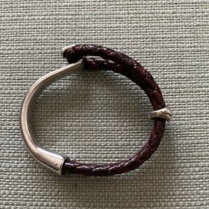 Braided Leather and Silver Cuff